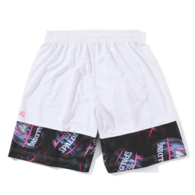 画像1: プラクティスパンツ ボールプリント ヘム White SMP23016-2000 Spalding スポルディング Shorts ショーツ バスパン ウエア  【MEN'S】