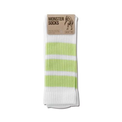 画像1: MONSTER SOCKS WHITExLIME GREEN 124-024021 WHxLMGR CREWソックス AKTR アクター ソックス