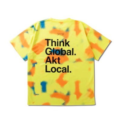 画像1: SCRIBBLE AKT LOCAL LOOSE FIT SPORTS TEE YELLOW 124-017005 YL AKTR アクター Tシャツ ウエア  【MEN'S】