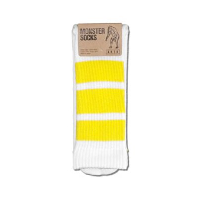 画像1: FEEL FREE MOSNTER SOCKS WHITExYELLOW 124-043021 WHxYL CREWソックス AKTR アクター ソックス