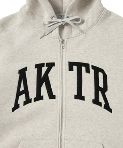 画像1: COLLEGE LOGO SWEAT ZIP HOODIE OATMEAL 225-024010 OM AKTR アクター パーカー アウトウエア ウエア 秋冬物 【MEN'S】
