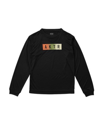画像1: KIDS FADE BOX LOGO L/S SPORTS TEE BLACK 225-038005 BK GS AKTR アクター ロング　Tシャツ ウエア 秋冬物 【BOY'S】 キッズ アパレル
