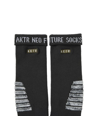 画像1: AKTR LOGO NEO FUTURE SOCKS D-GRAY 225-016021 DGY CREWソックス AKTR アクター ソックス