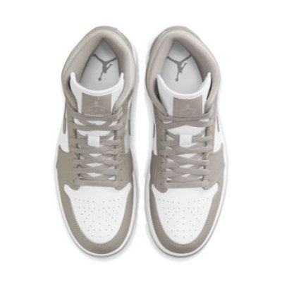 画像2: Air Jordan 1 Mid Linen Grey/Light Bone/White 554724-082 Jordan ジョーダン シューズ   【海外取寄】