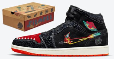 画像2: Air Jordan 1 Mid "Siempre Famillia" Blk/Sail-Roma Green/Chile Red DN4904-001 Jordan ジョーダン シューズ   【海外取寄】