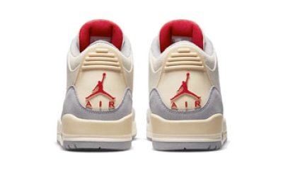 画像2: Air Jordan 3 Retro SE Muslin Beigue/U.Red DH7139-100 Jordan ジョーダン モスリン シューズ   【海外取寄】