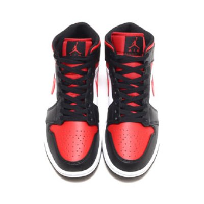 画像2: Air Jordan 1 Mid  Black/Fire Red-White 554724-079 Jordan ジョーダン シューズ   【海外取寄】