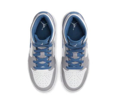 画像2: Air Jordan 1 Mid GS White/True Blue/Gray DQ8423-014 Jordan ジョーダン シューズ   【海外取寄】【GS】キッズ