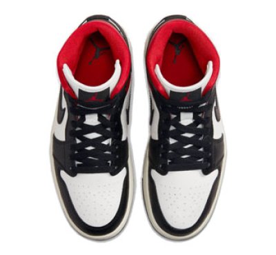 画像2: Wmns Air Jordan 1 Mid White/Black/Red BQ6472-061 Jordan ジョーダン シューズ   【海外取寄】【WOMEN'S】