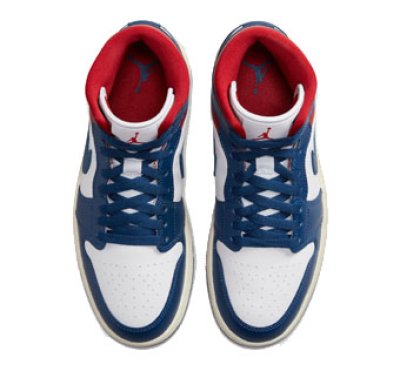 画像2: Wmns Air Jordan 1 Mid White/Blue/Red BQ6472-146 Jordan ジョーダン シューズ   【海外取寄】【WOMEN'S】