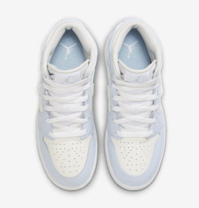 画像2: Air Jordan 1 Mid　SE GS Glitter Swoosh White/L.Blue FQ9117-400 Jordan ジョーダン シューズ   【海外取寄】【GS】キッズ