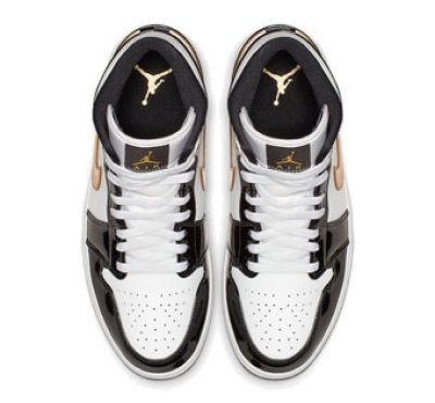 画像2: Air Jordan 1 Mid  White/Black/Metallic Gold 852542-007 Jordan ジョーダン シューズ   【海外取寄】