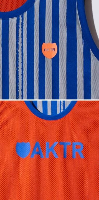 画像2: BRUSH STRIPE REV TANK BLxOR Blu/Org 218-057001 BLxOR AKTR アクター ノースリーブ タンクトップ ウエア  【MEN'S】【SALE商品】