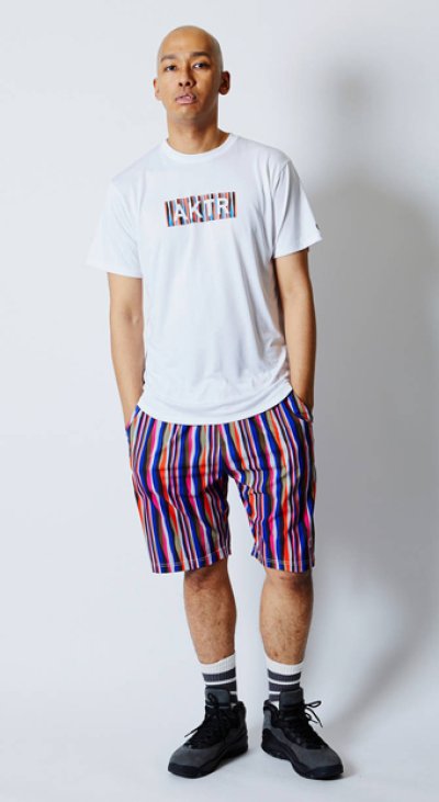 画像2: SUMMER STRIPE SHORTS L-RED 119-069002 LRD AKTR アクター Shorts ショーツ バスパン ウエア  【MEN'S】【SALE商品】