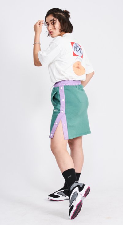 画像2: WOMENS SIDE OPEN SKIRT GREEN 220-091020 GR AKTR アクター Shorts ショーツ バスパン ウエア  【WOMEN'S】アパレル【SALE商品】