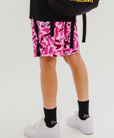 画像2: プラクティスパンツ ボーラーカモ Pink/Camo SMP210110-1062 Spalding スポルディング Shorts ショーツ バスパン ウエア  【MEN'S】【SALE商品】