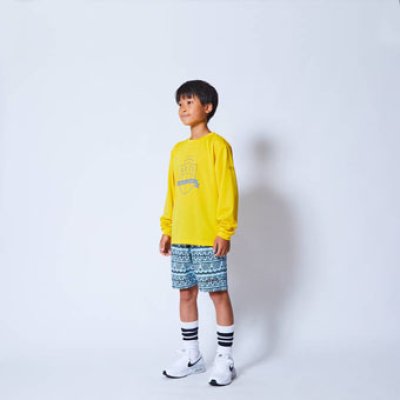 画像2: KIDS EMBLEM LOGO L/S SPORTS TEE Yellow 221-082005 YL GS AKTR アクター ロング　Tシャツ ウエア 秋冬物 【BOY'S】 キッズ アパレル