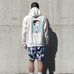 画像3: eyewater SWEAT HOODIE WHITE 122-113010 WH AKTR アクター スウェット アウトウエア ウエア  【MEN'S】 (3)