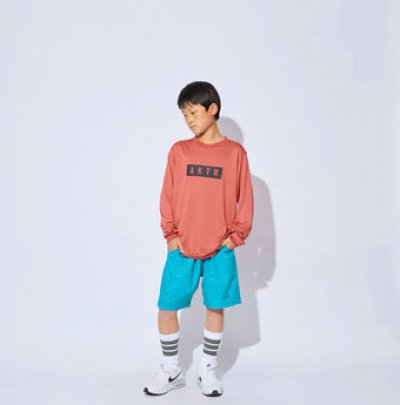 画像2: KIDS LOGO L/S SPORTS TEE RED 222-059005 RD GS AKTR アクター ロング　Tシャツ ウエア 秋冬物 【BOY'S】 キッズ アパレル【SALE商品】