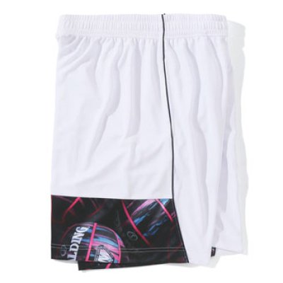 画像2: プラクティスパンツ ボールプリント ヘム White SMP23016-2000 Spalding スポルディング Shorts ショーツ バスパン ウエア  【MEN'S】