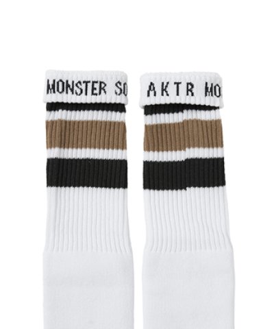 画像2: MONSTER SOCKS WHITExD-GRAY 225-006021 WHxGY AKTR アクター ソックス