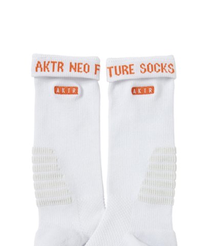 画像2: AKTR LOGO NEO FUTURE SOCKS WHITE 225-016021 WH CREWソックス AKTR アクター ソックス