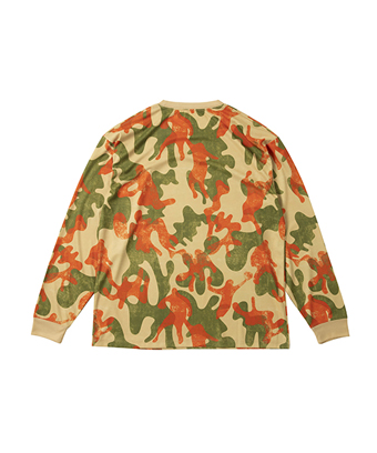 画像2: PLAY CAMO LOOSE FIT L/S SP TEE BEIGE 225-019005 BG AKTR アクター ロング Tシャツ ウエア 秋冬物 【MEN'S】 (2)